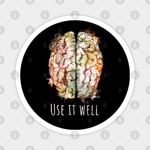 Color human brain watercolor use it well Magnet by Collagedream